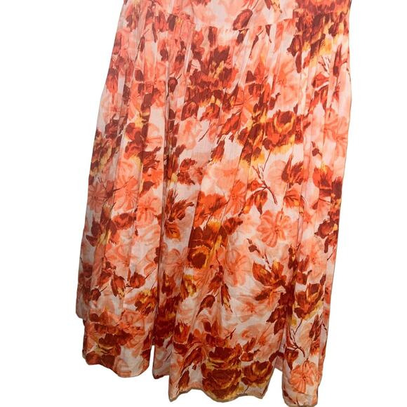 JESSICA‎ HOWARD ORANGE PINK WHITE FLORAL SLEEVELESS LINED DRESS - SIZE 8 - NWT - Picture 4 of 15